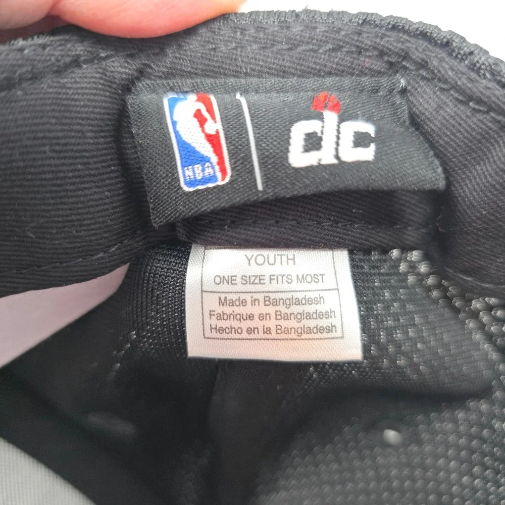 Adidas Washington Wizards Hat Youth Snapback Graphic Print Polyester Black